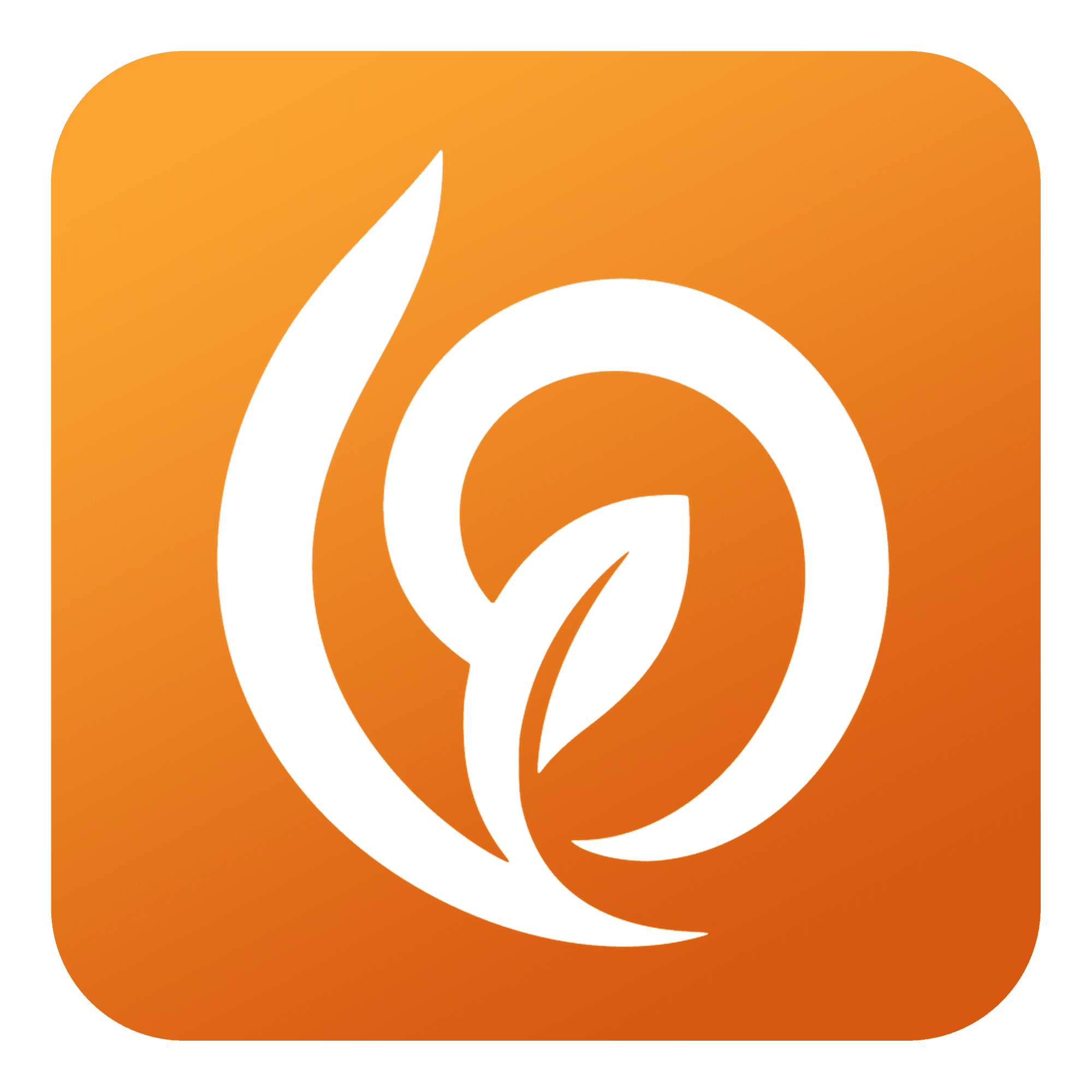 The Papyrus app icon — a leaf curling out of a scroll, white on a clay gradient.